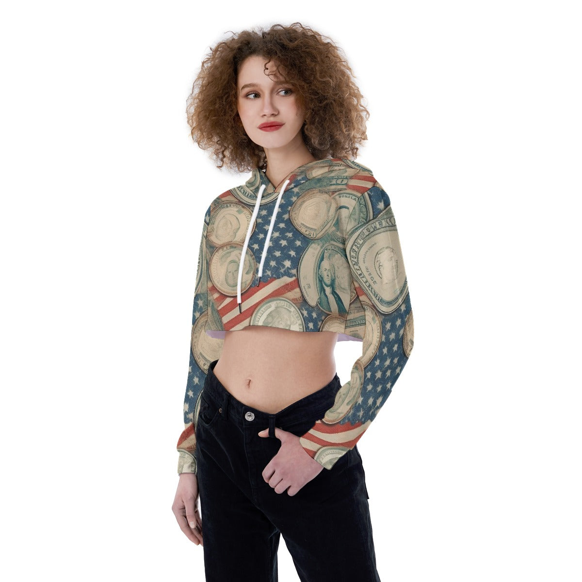 All-Over Print Women's Crop Top Hoodie