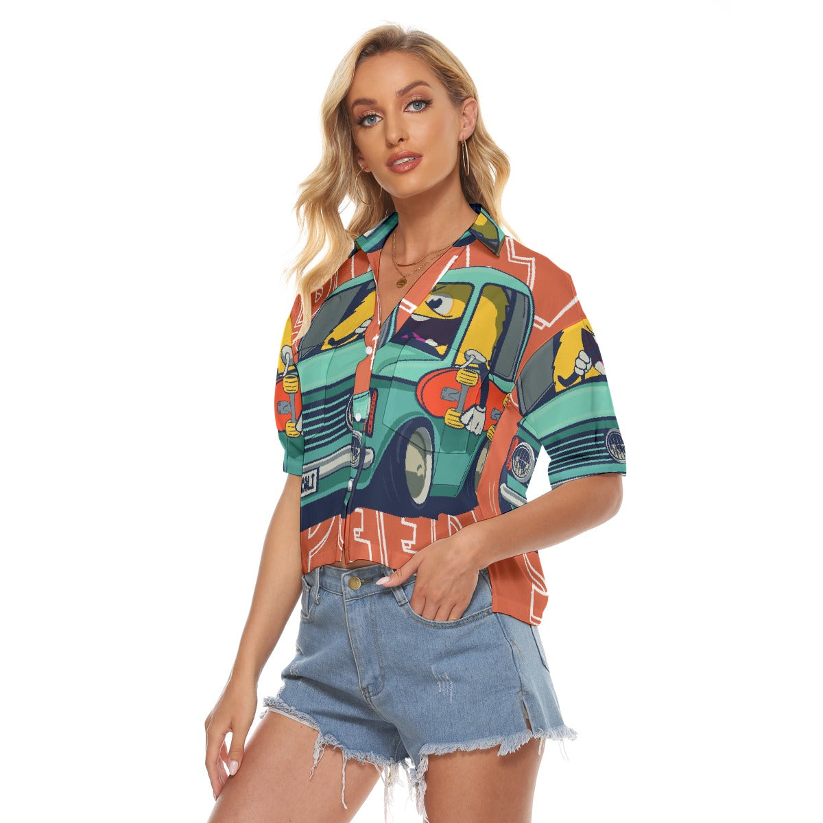 All-Over Print Women's V-neck Shirts
