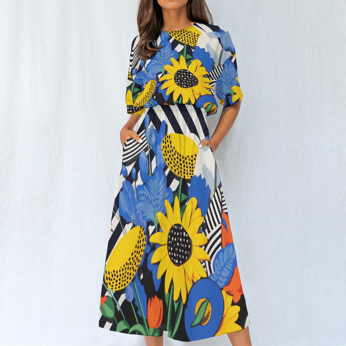 All-Over Print Women's Elastic Waist Dress