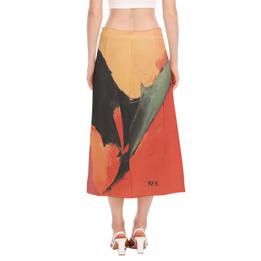 All-Over Print Women's High Slit Long Skirt