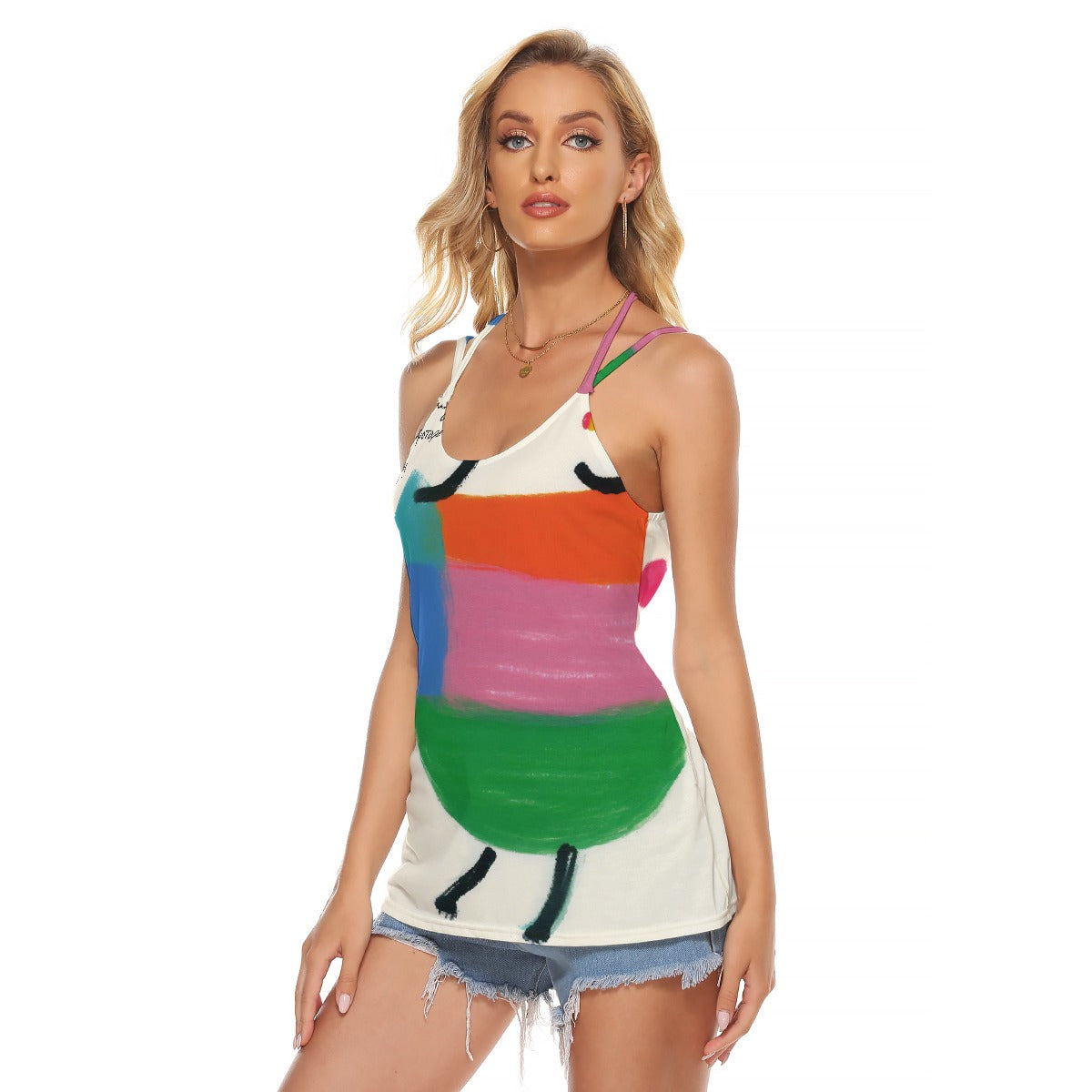 All-Over Print Women's Halter Top With Backless