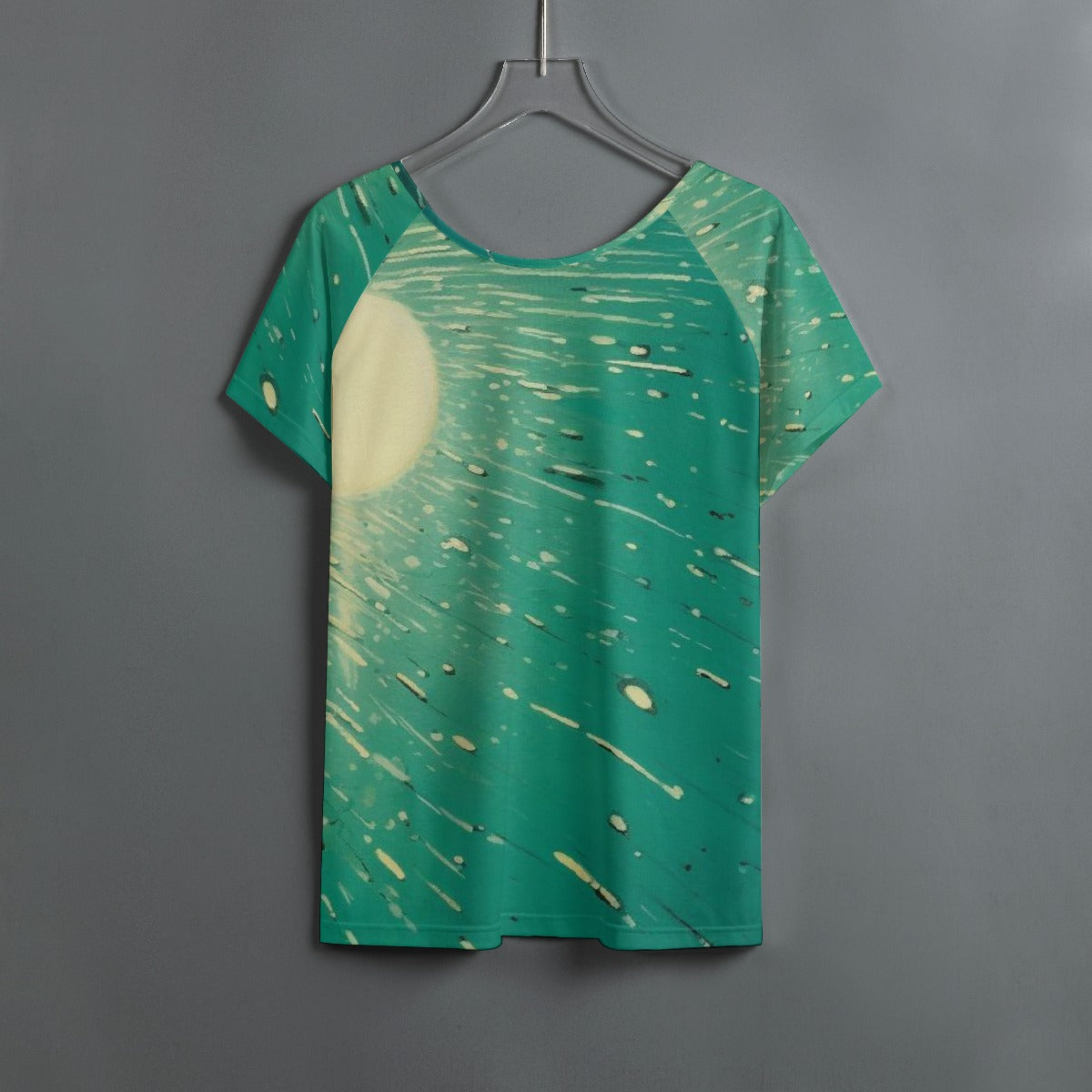 All-Over Print Women's Round Neck T-shirt With Raglan Sleeve