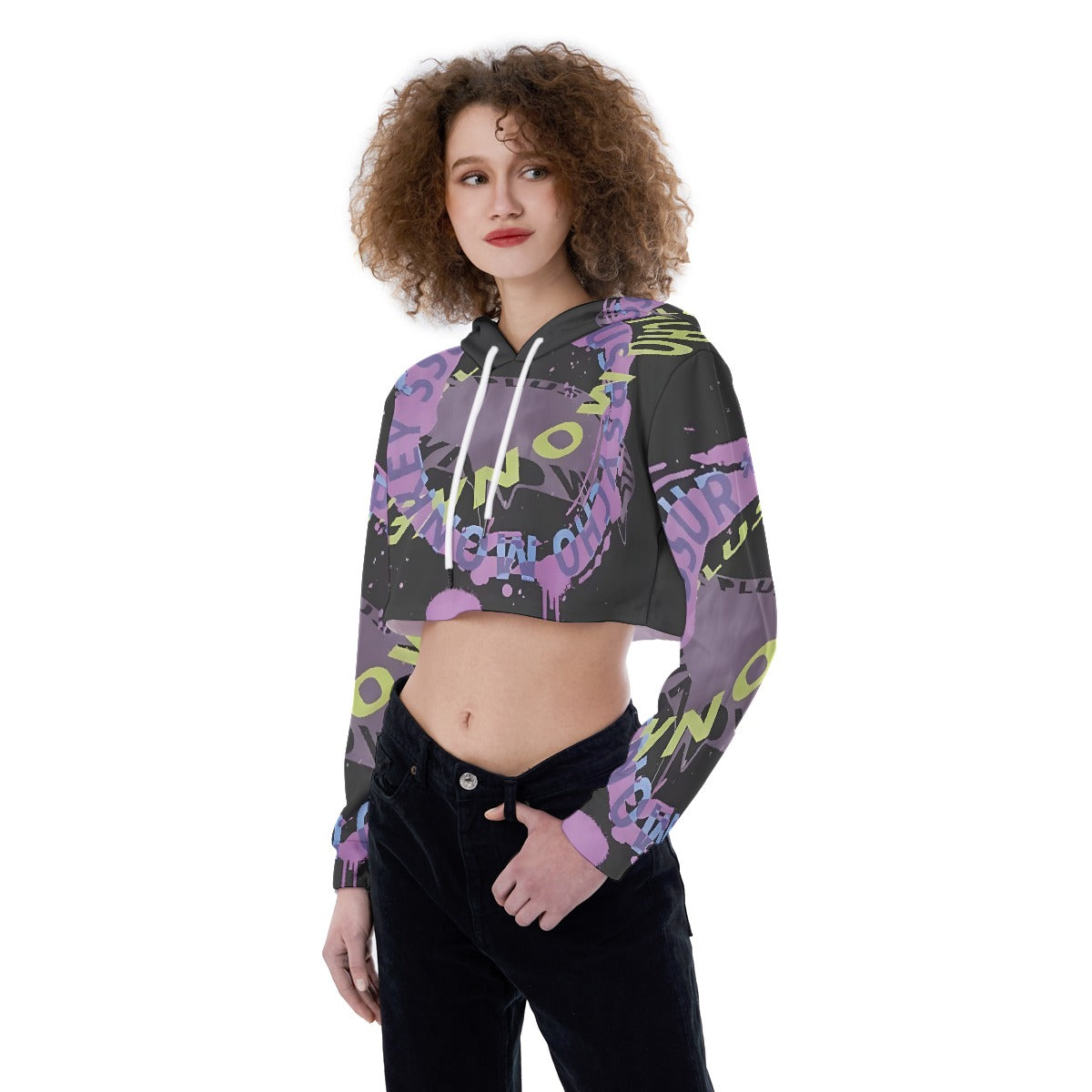 All-Over Print Women's Crop Top Hoodie