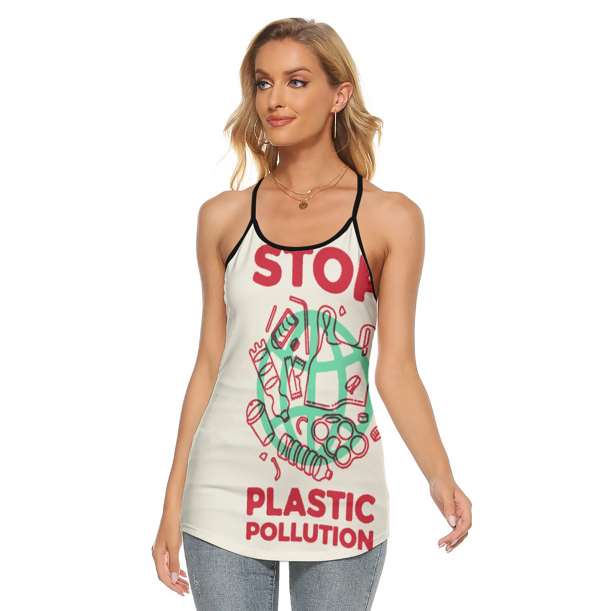 All-Over Print Women's Criss-Cross Open Back Tank Top