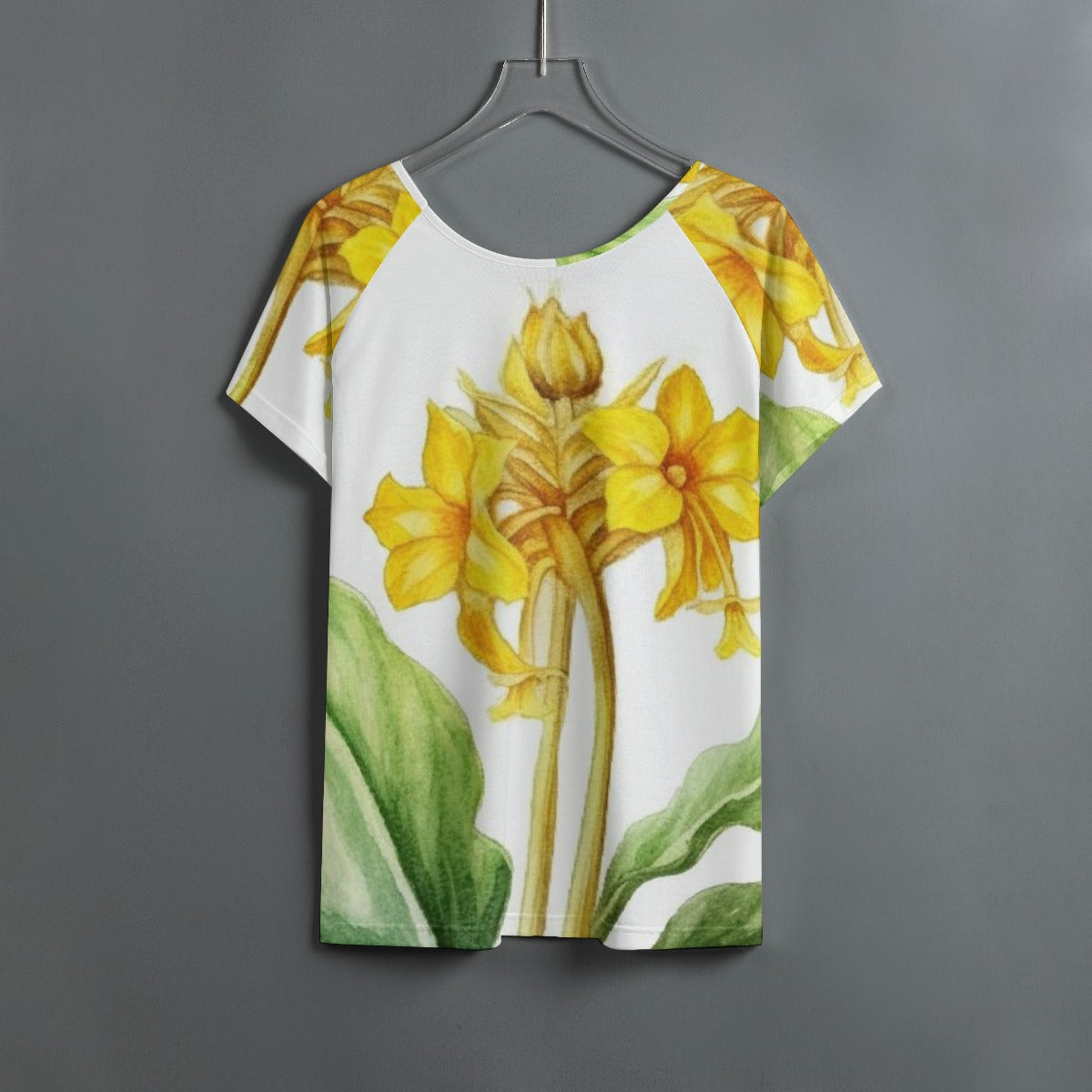 All-Over Print Women's Round Neck T-shirt With Raglan Sleeve