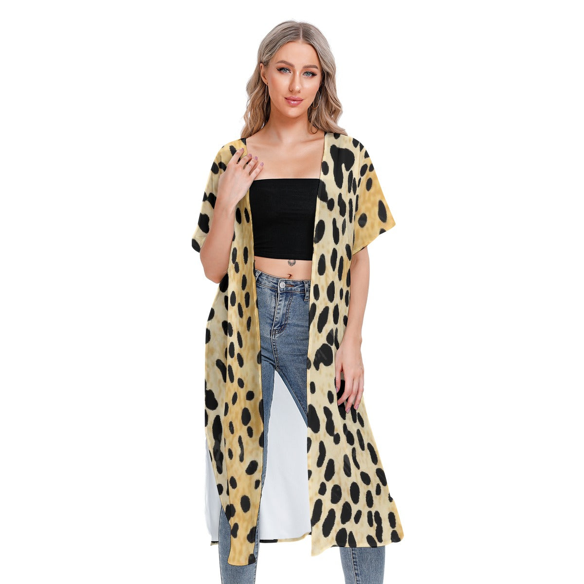 All-Over Print Women's Short Sleeve Cardigan
