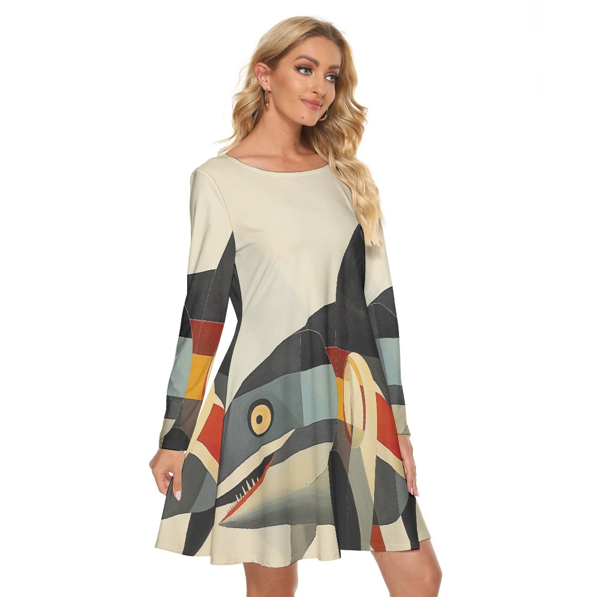 All-Over Print Women's Crew Neck Dress