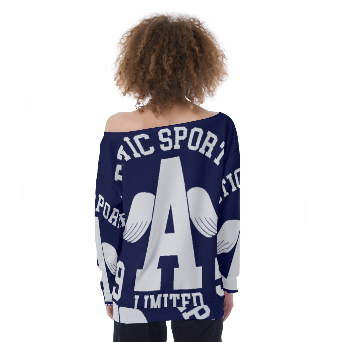 All-Over Print Oversized Women's Off-Shoulder Sweatshirt