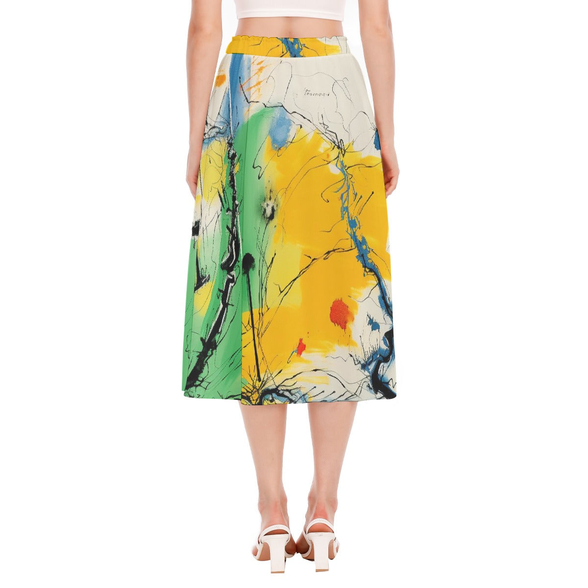 All-Over Print Women's Long Section Chiffon Skirt