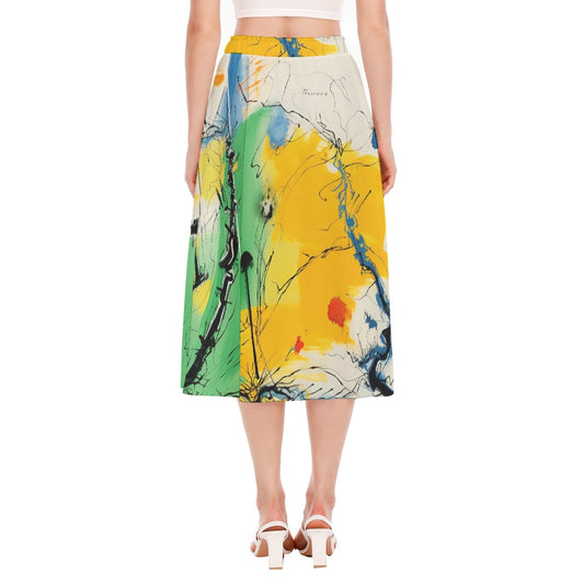 All-Over Print Women's Long Section Chiffon Skirt