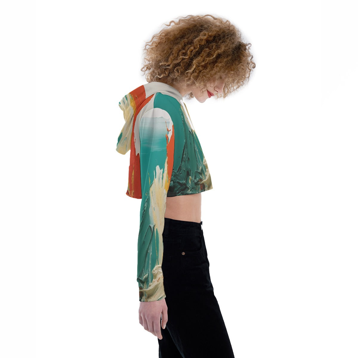 All-Over Print Women's Crop Top Hoodie