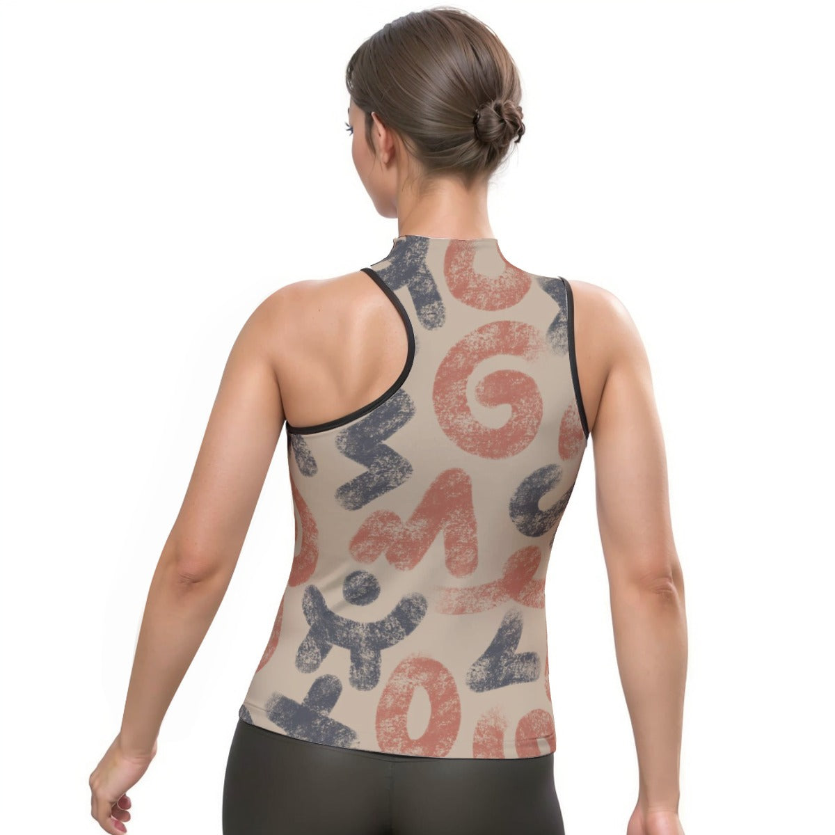 All-Over Print Women's Halter Sleeveless Asymmetrical Tank Top