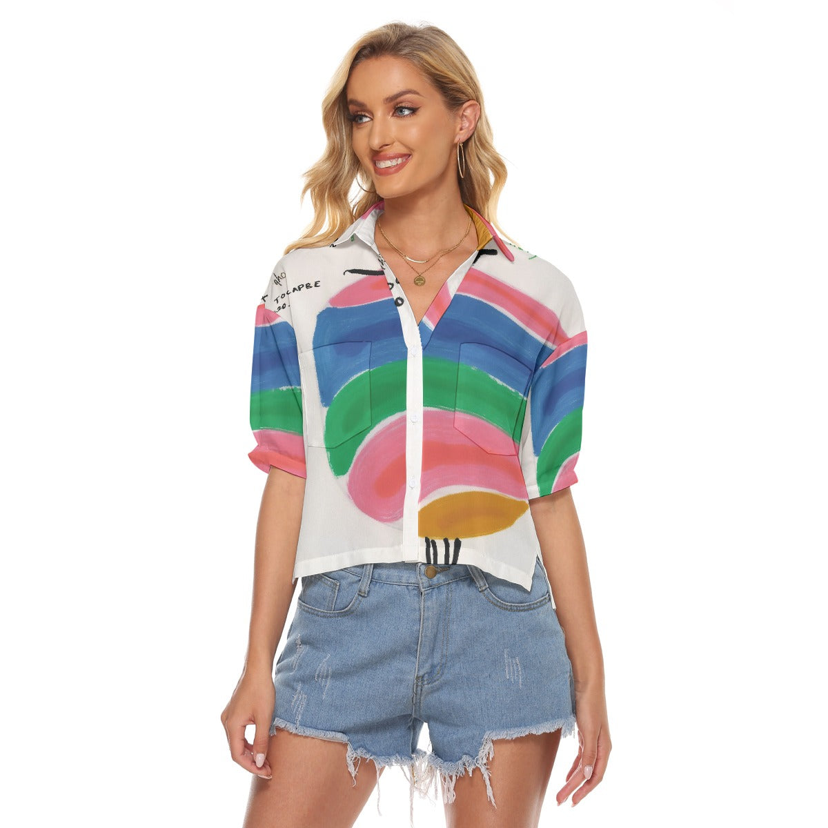 All-Over Print Women's V-neck Shirts