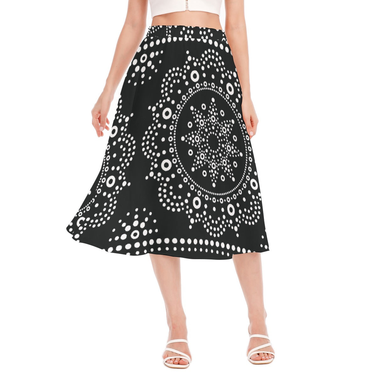 All-Over Print Women's Long Section Chiffon Skirt