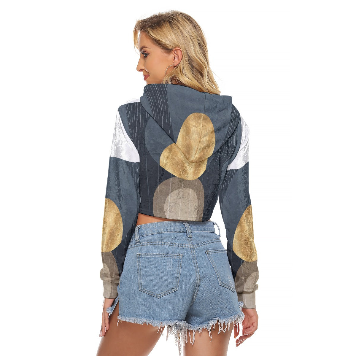 All-Over Print Women's Crop Top Hoodie|Velvet