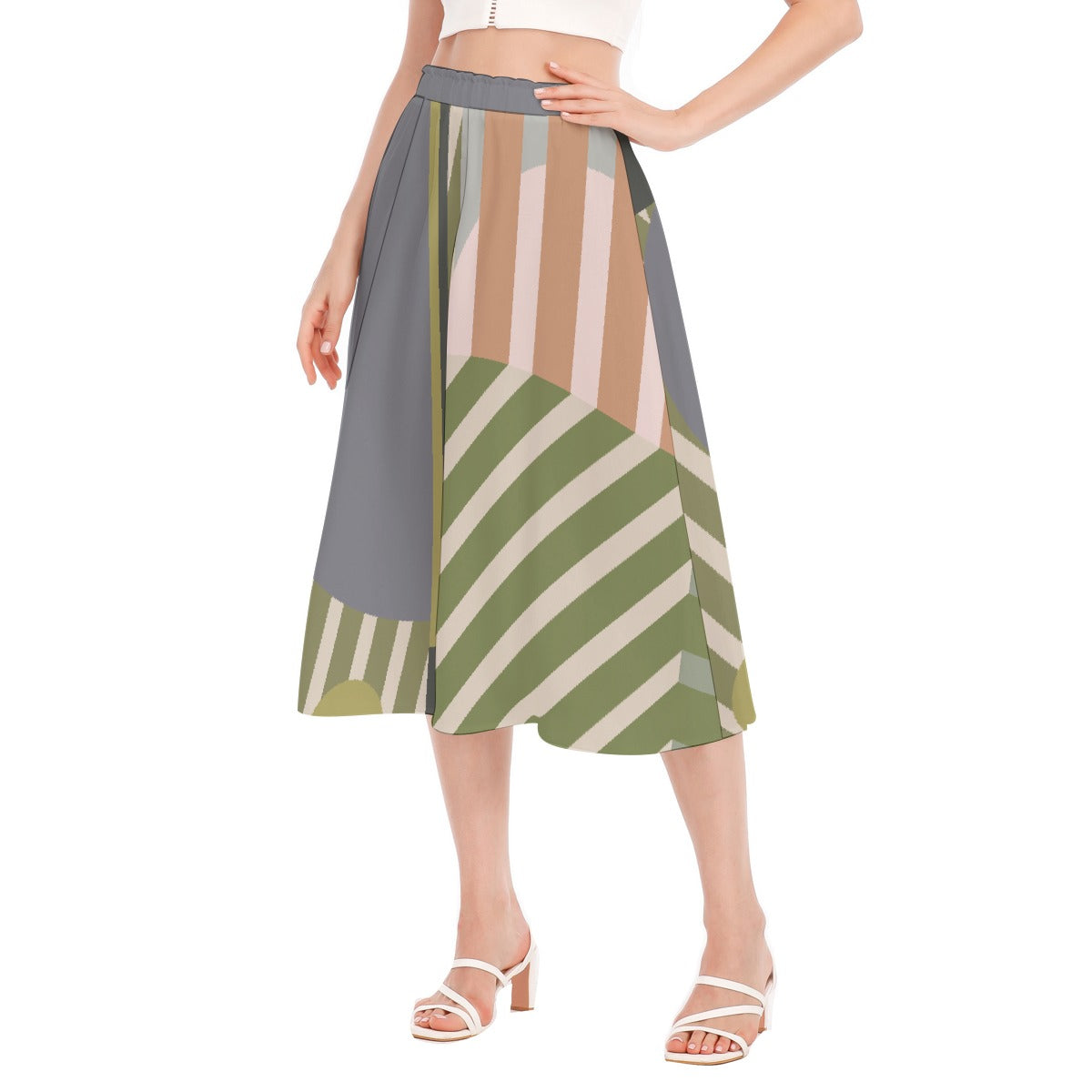 All-Over Print Women's Long Section Chiffon Skirt