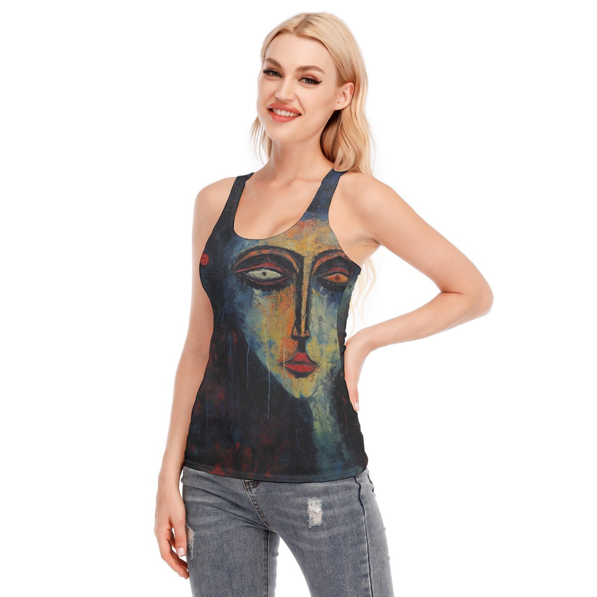 All-Over Print Women's Racer Vest | 190GSM Cotton
