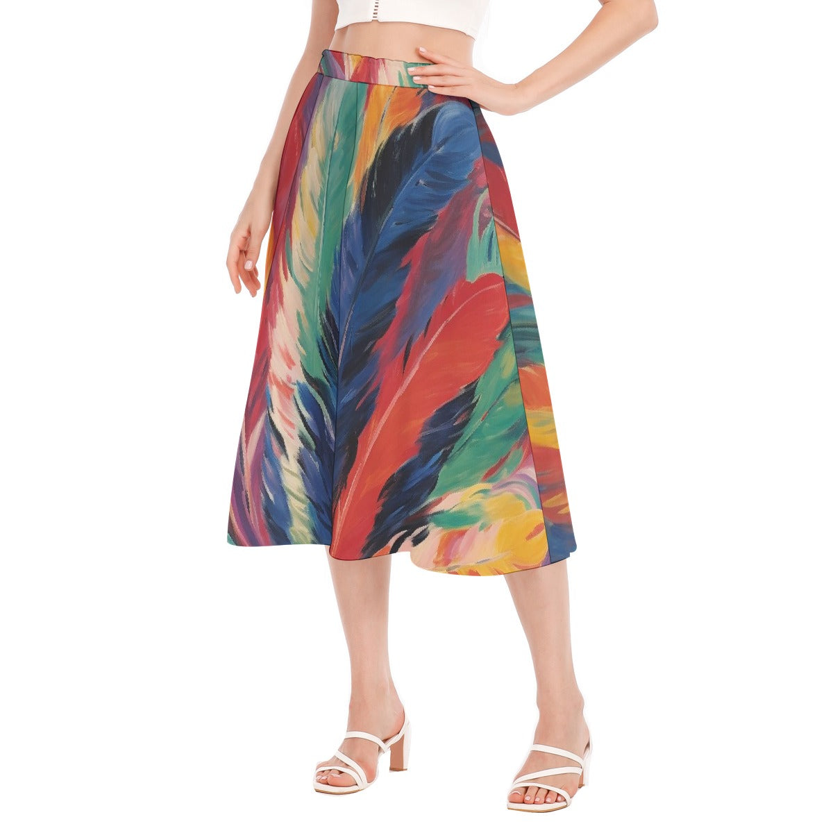 All-Over Print Women's Long Section Chiffon Skirt