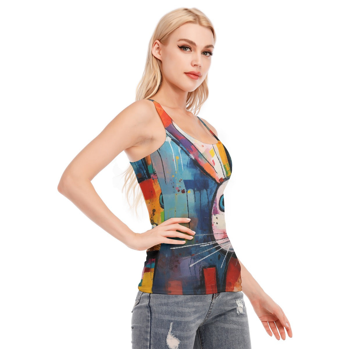 All-Over Print Women's Racer Vest | 190GSM Cotton