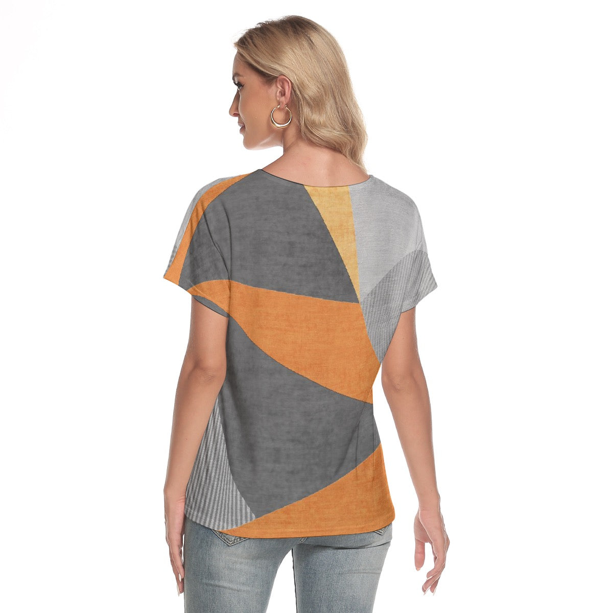 All-Over Print Women's Loose V-neck Short Sleeve T-shirt