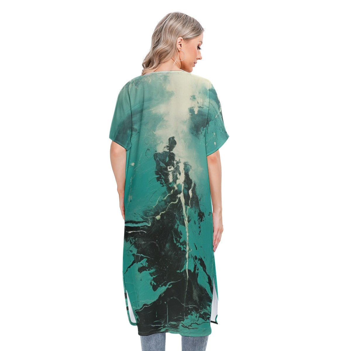 All-Over Print Women's Short Sleeve Cardigan