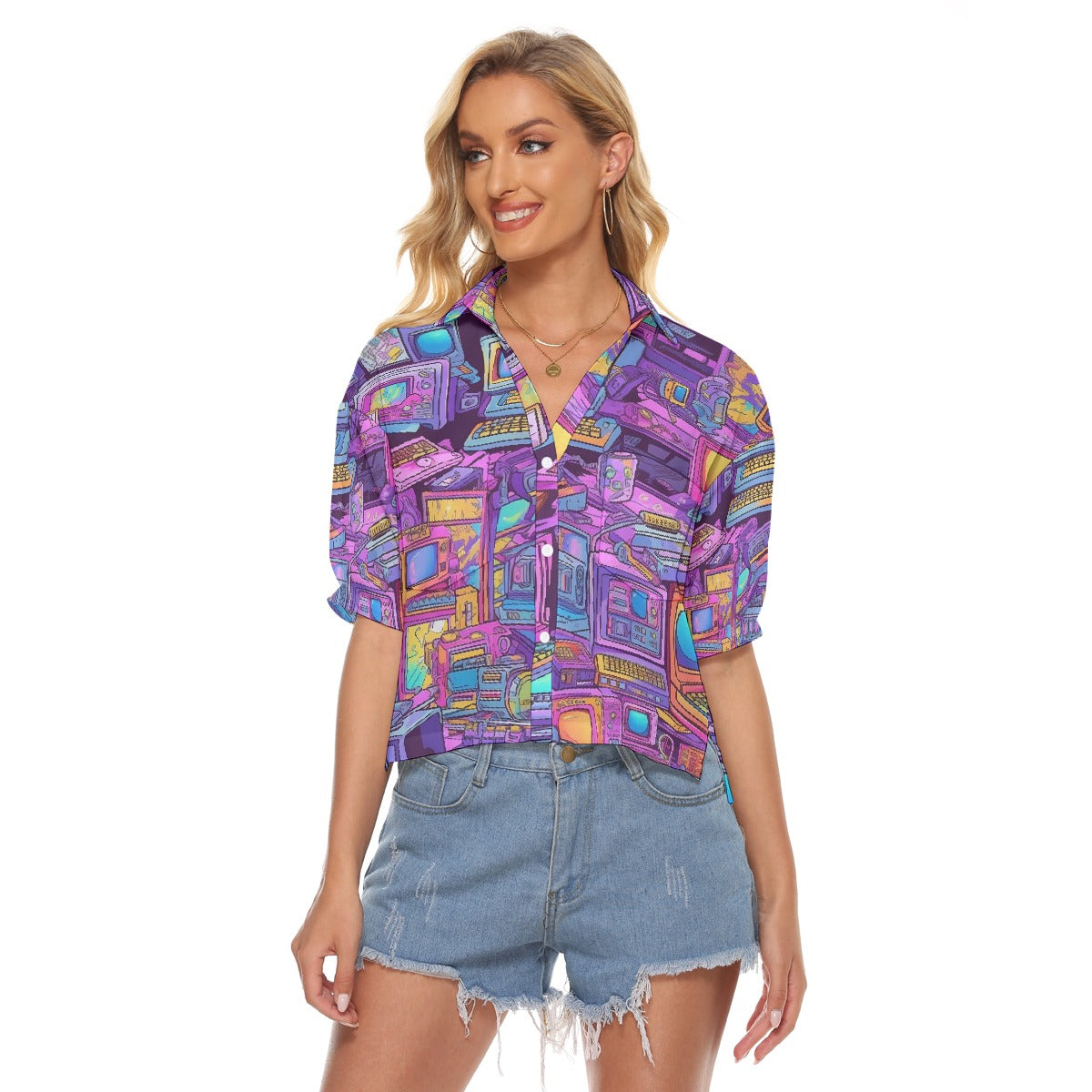 All-Over Print Women's V-neck Shirts