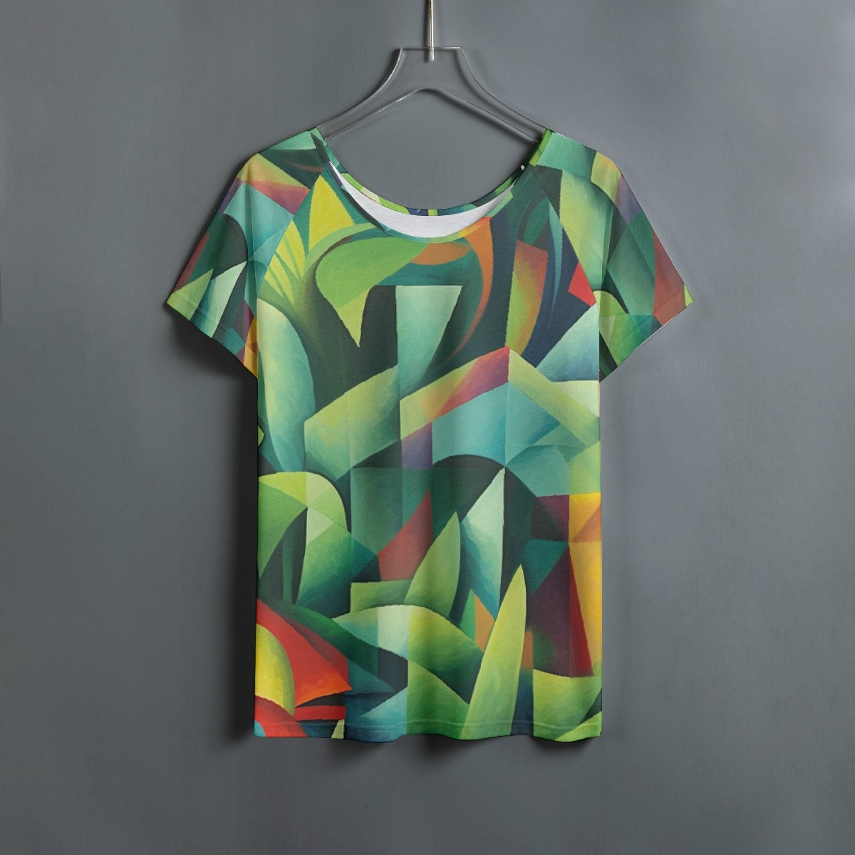 All-Over Print Women's Round Neck T-shirt With Raglan Sleeve
