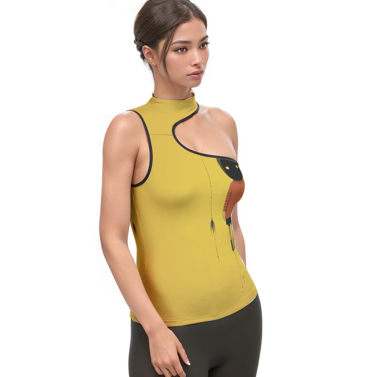 All-Over Print Women's Halter Sleeveless Asymmetrical Tank Top