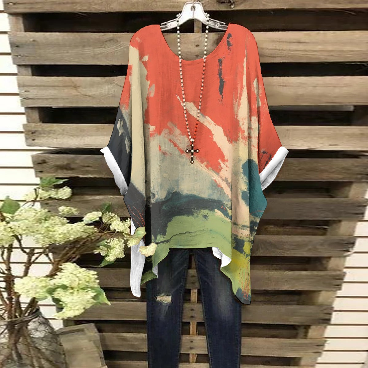 All-Over Print Women's Bat Sleeve Shirt