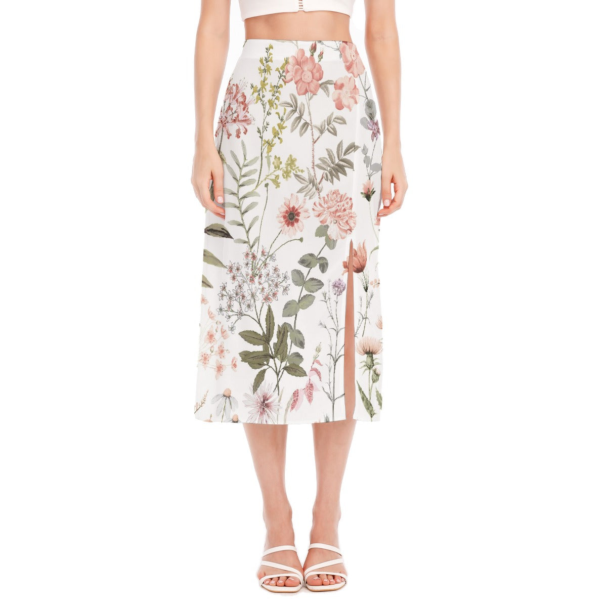 All-Over Print Women's High Slit Long Skirt