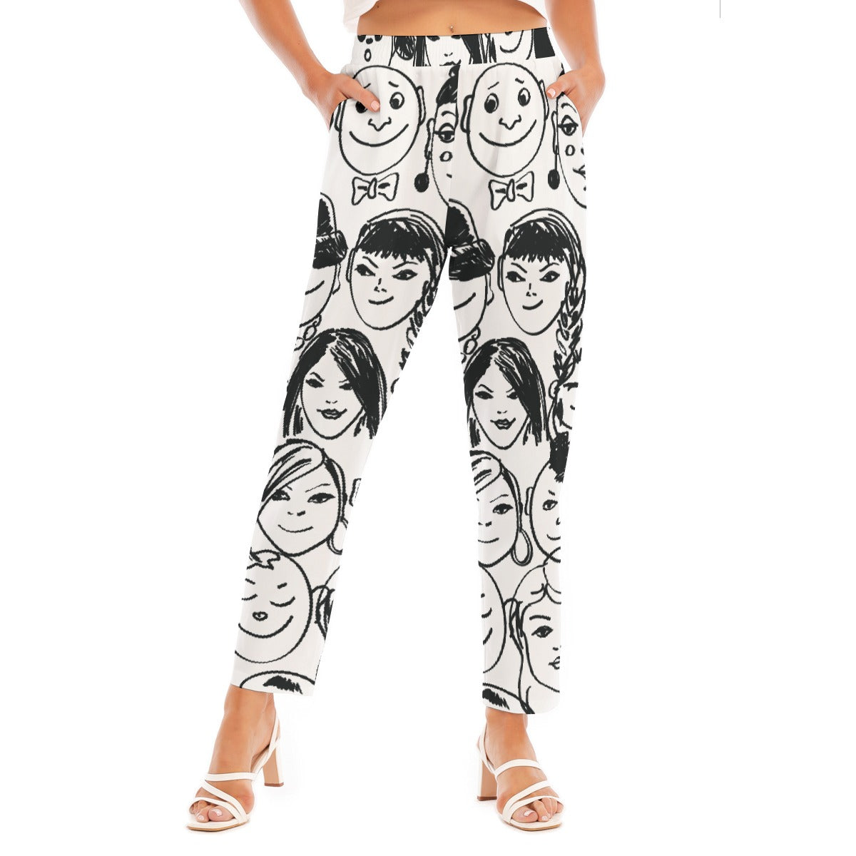 All-Over Print Women's Loose Straight-leg Pants