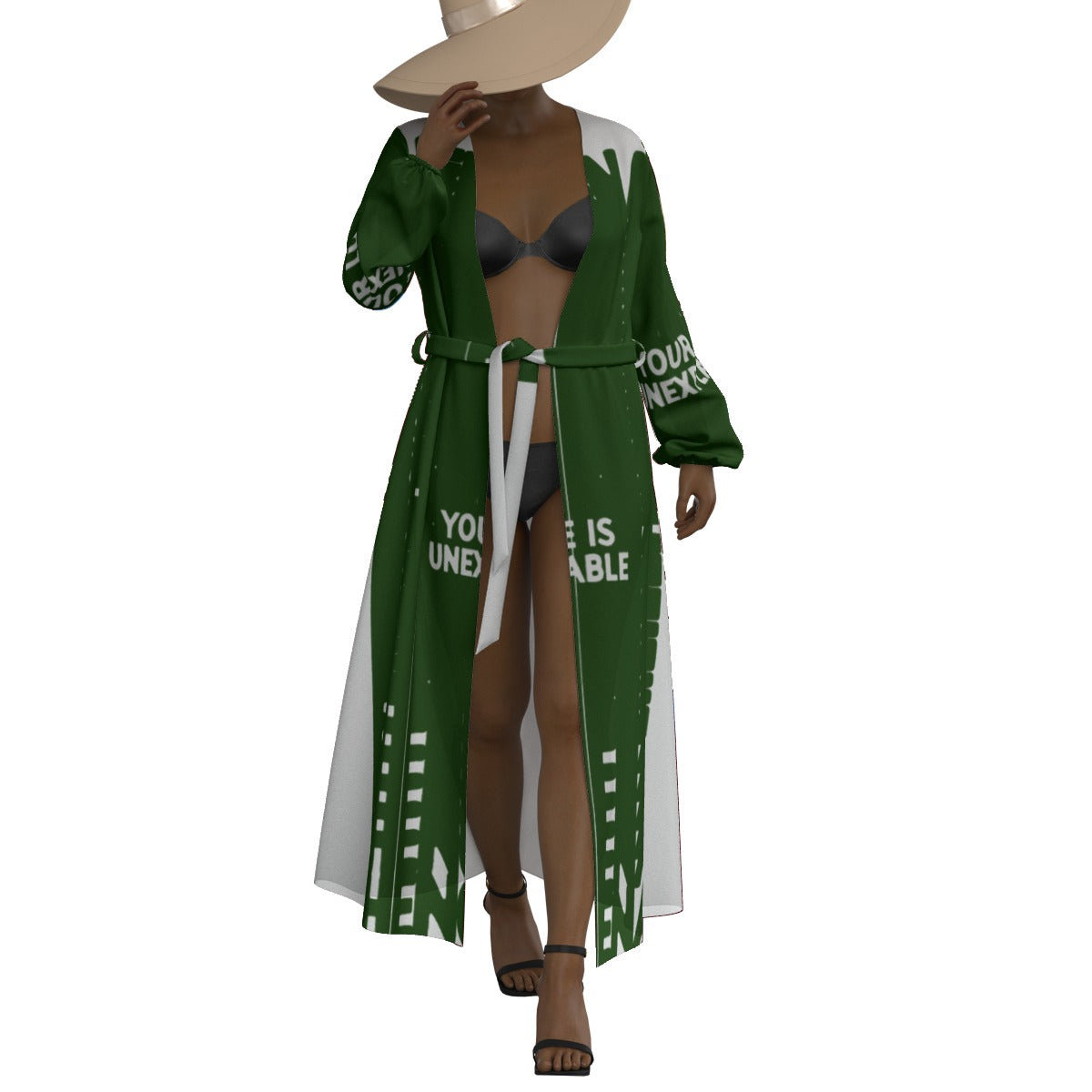 All-Over Print Women's Lace-up Chiffon Robe