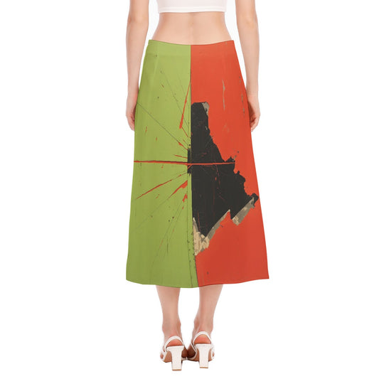 All-Over Print Women's High Slit Long Skirt