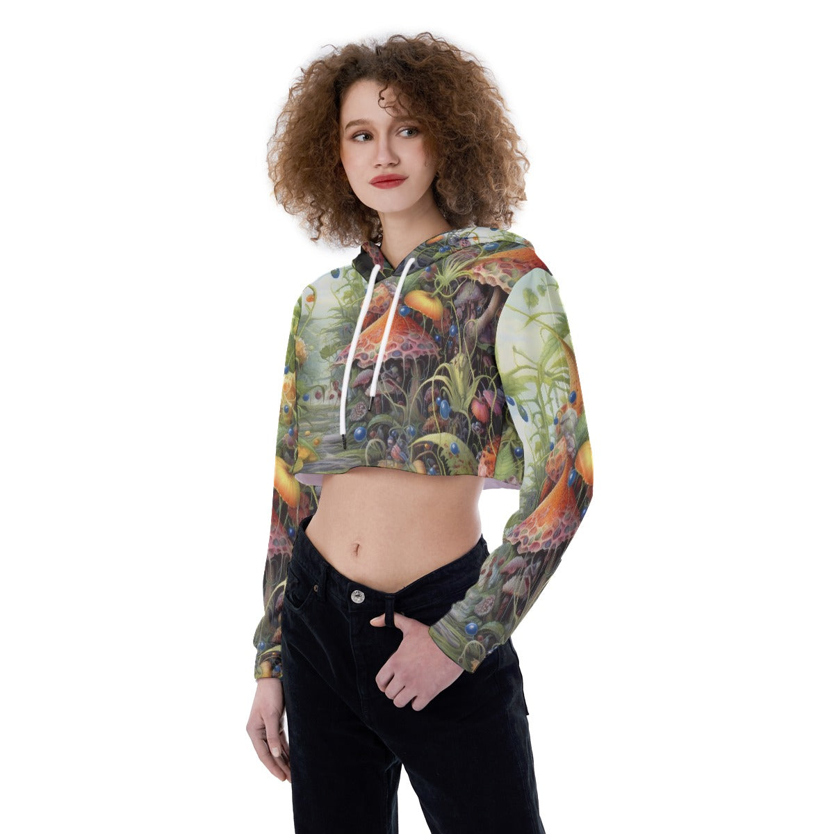 All-Over Print Women's Crop Top Hoodie