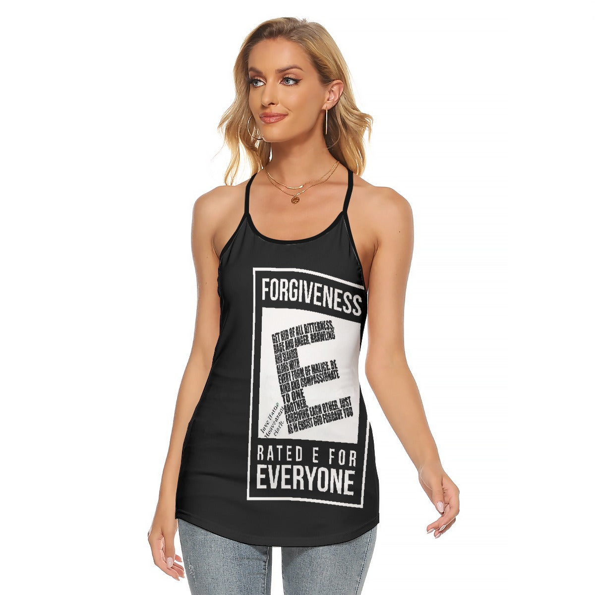 All-Over Print Women's Criss-Cross Open Back Tank Top