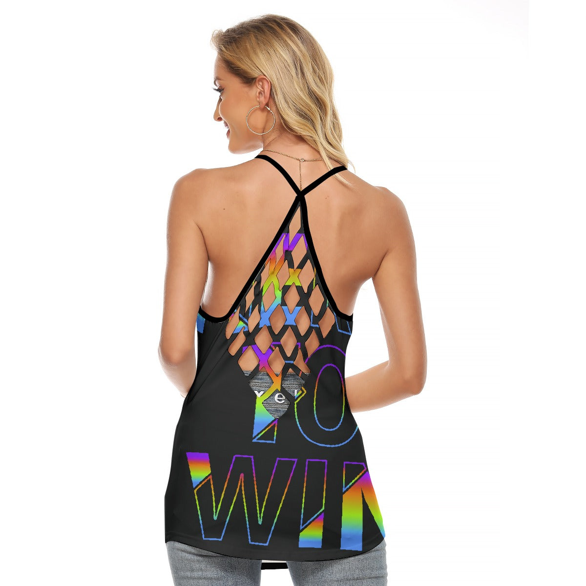 All-Over Print Women's Criss-Cross Open Back Tank Top