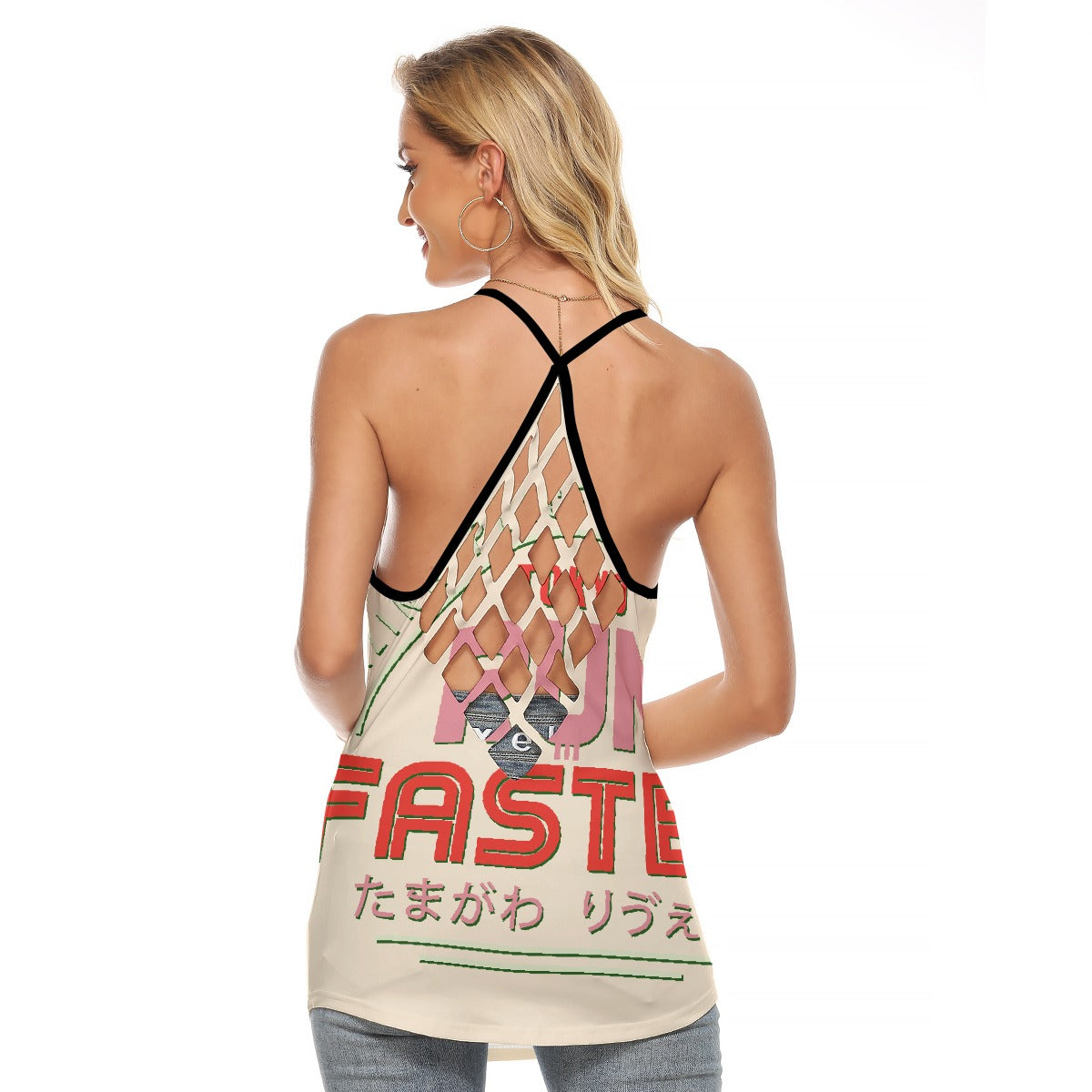 All-Over Print Women's Criss-Cross Open Back Tank Top