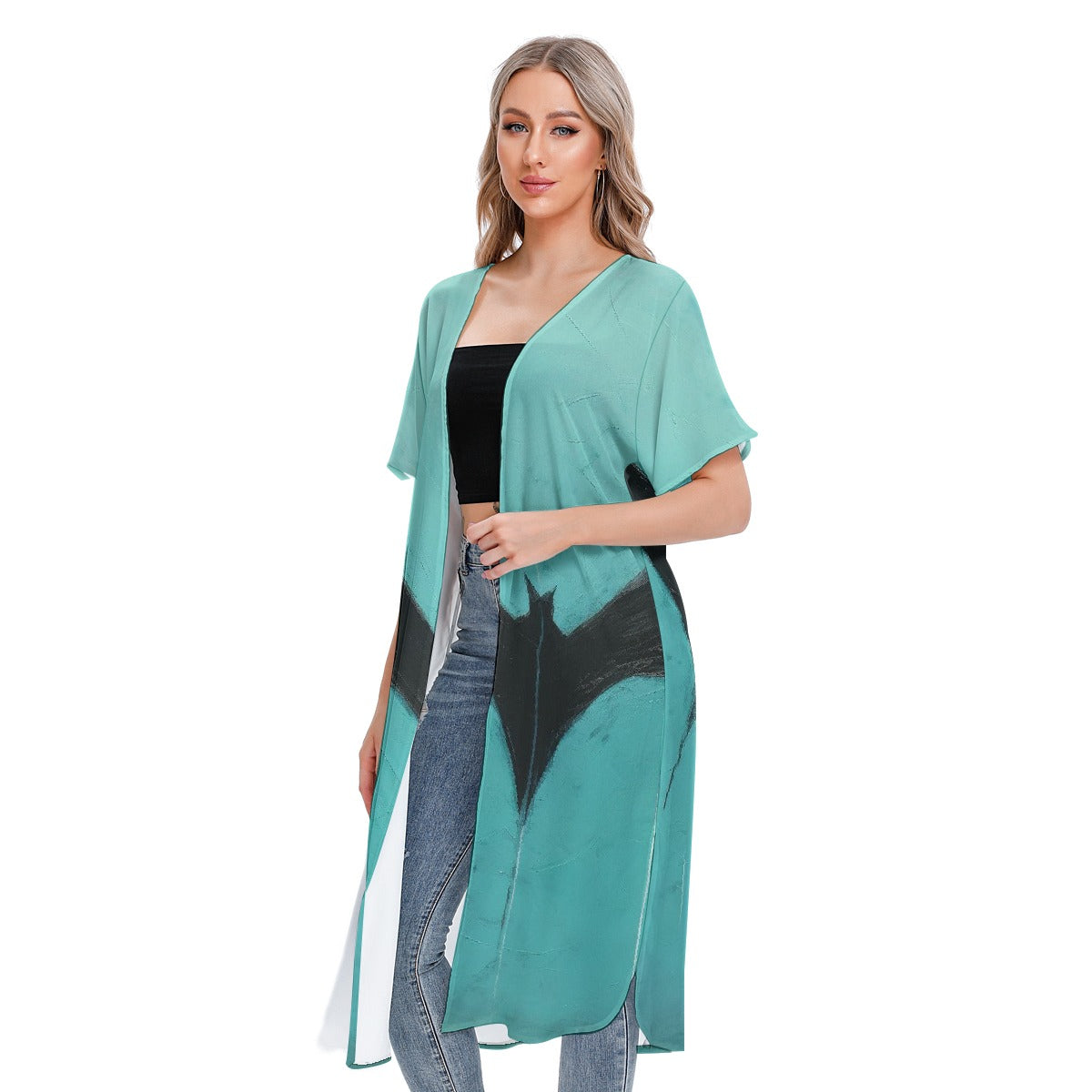 All-Over Print Women's Short Sleeve Cardigan