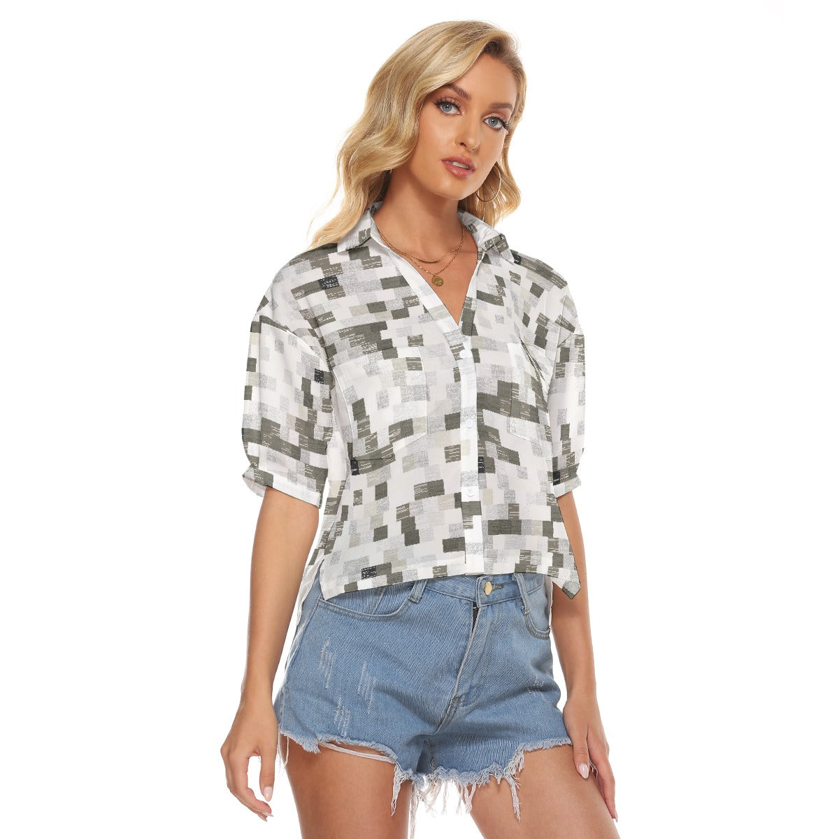 All-Over Print Women's V-neck Shirts