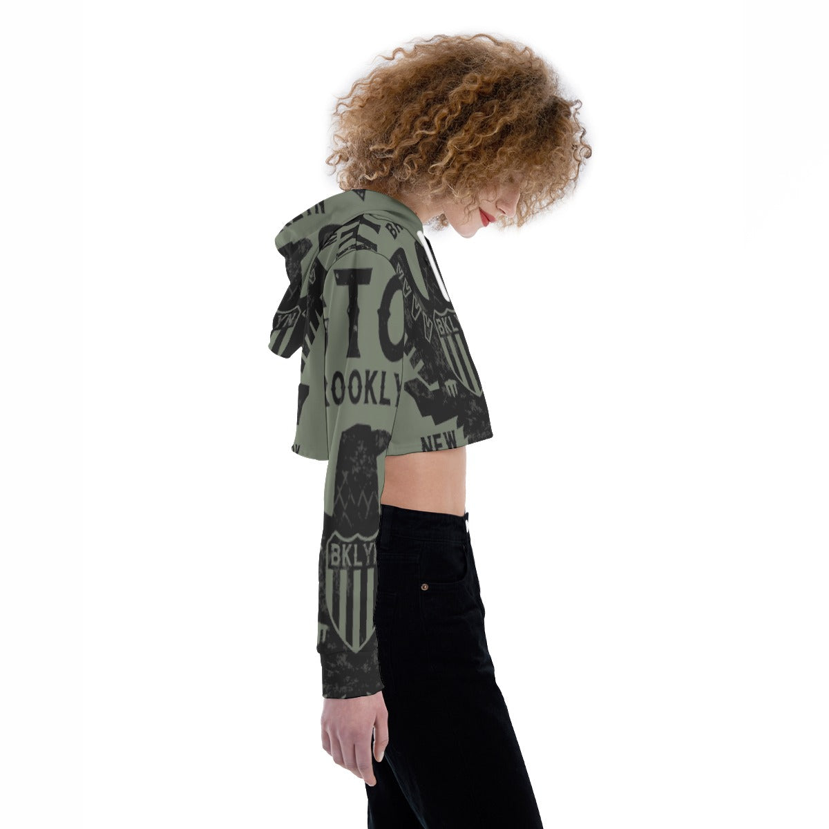 All-Over Print Women's Crop Top Hoodie