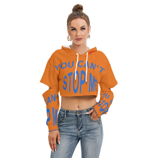 All-Over Print Women's Heavy Fleece Hoodie With Hollow Out Sleeve