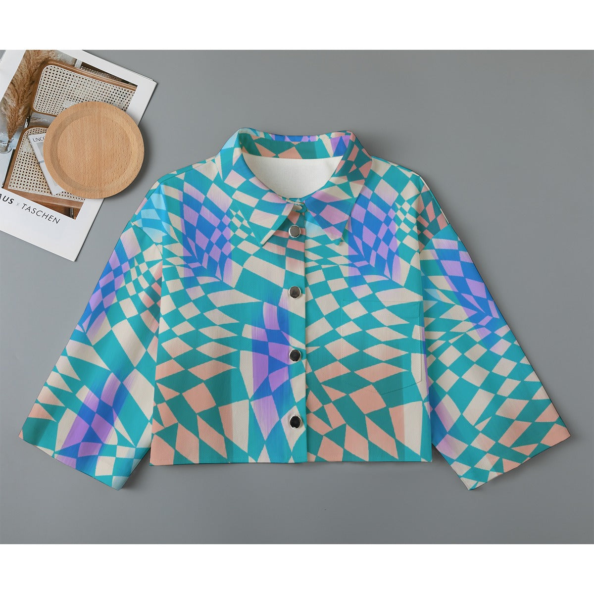 All-Over Print Women's Cropped Jacket | 245GSM Cotton