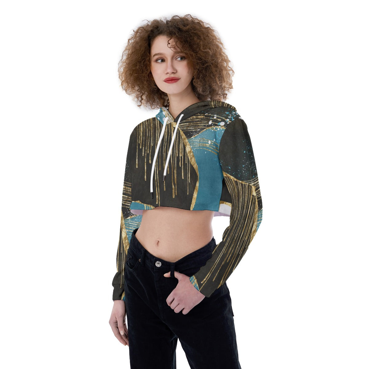 All-Over Print Women's Crop Top Hoodie