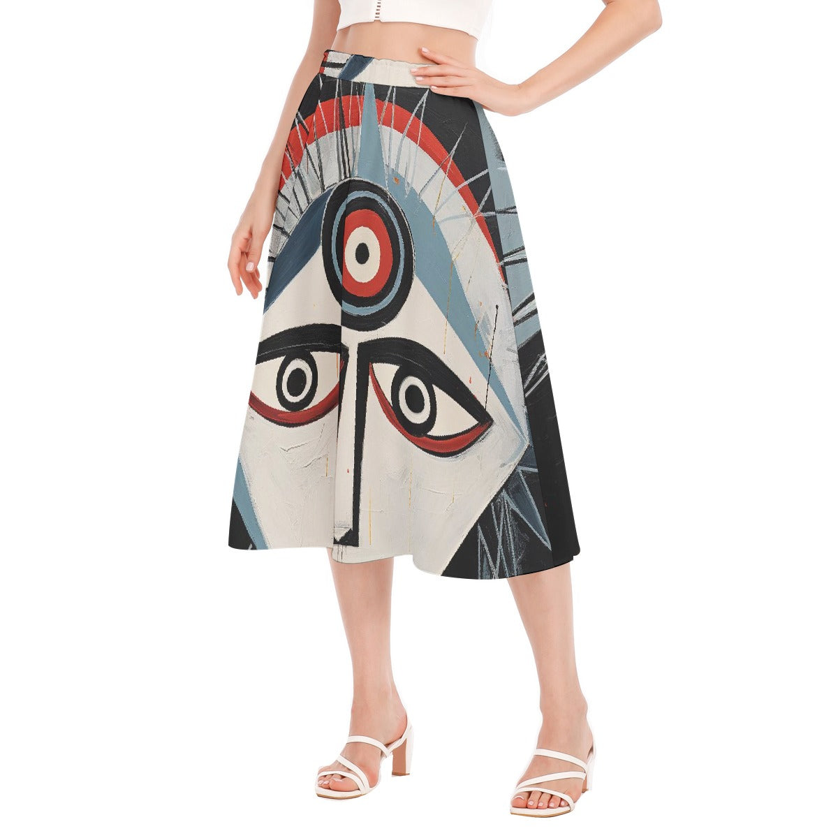 All-Over Print Women's Long Section Chiffon Skirt