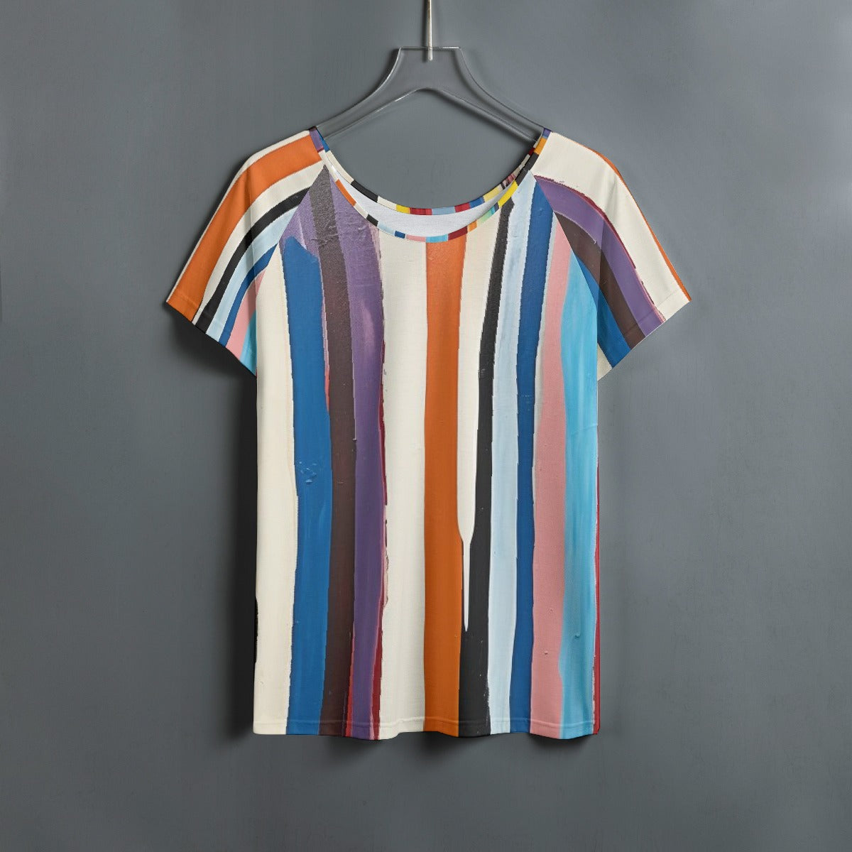 All-Over Print Women's Round Neck T-shirt With Raglan Sleeve
