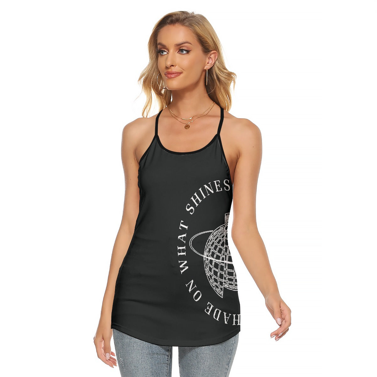 All-Over Print Women's Criss-Cross Open Back Tank Top
