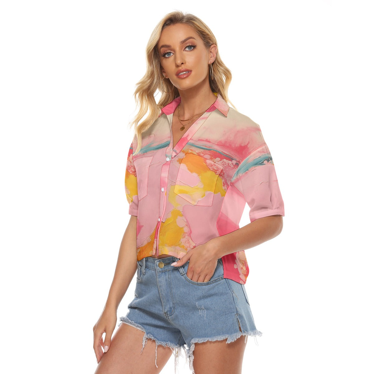 All-Over Print Women's V-neck Shirts