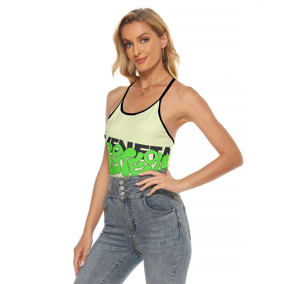 All-Over Print Women's Criss-Cross Open Back Tank Top
