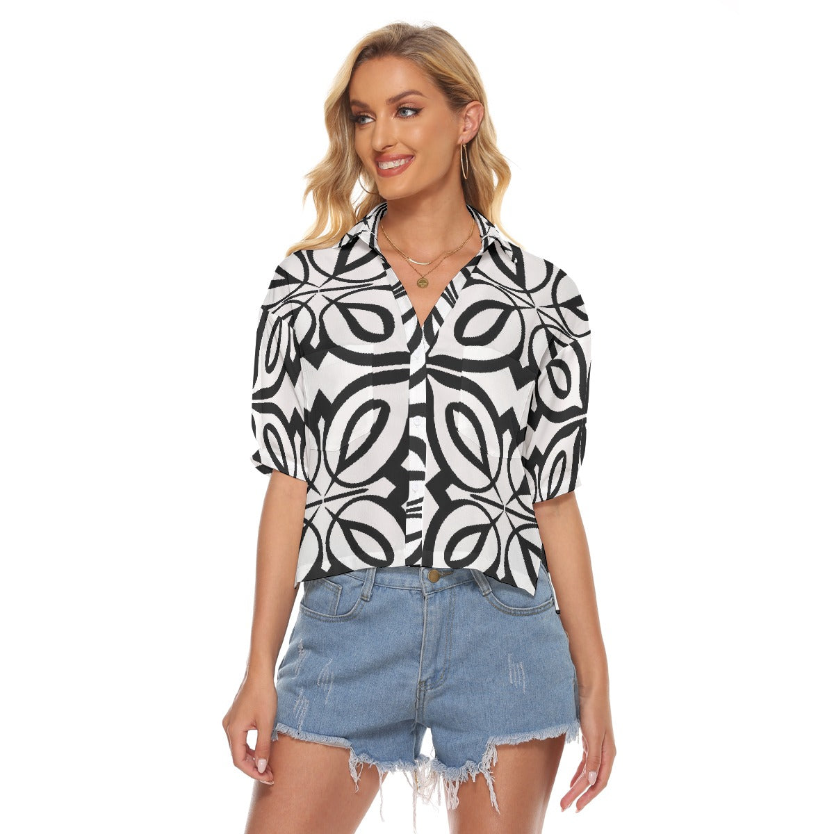 All-Over Print Women's V-neck Shirts