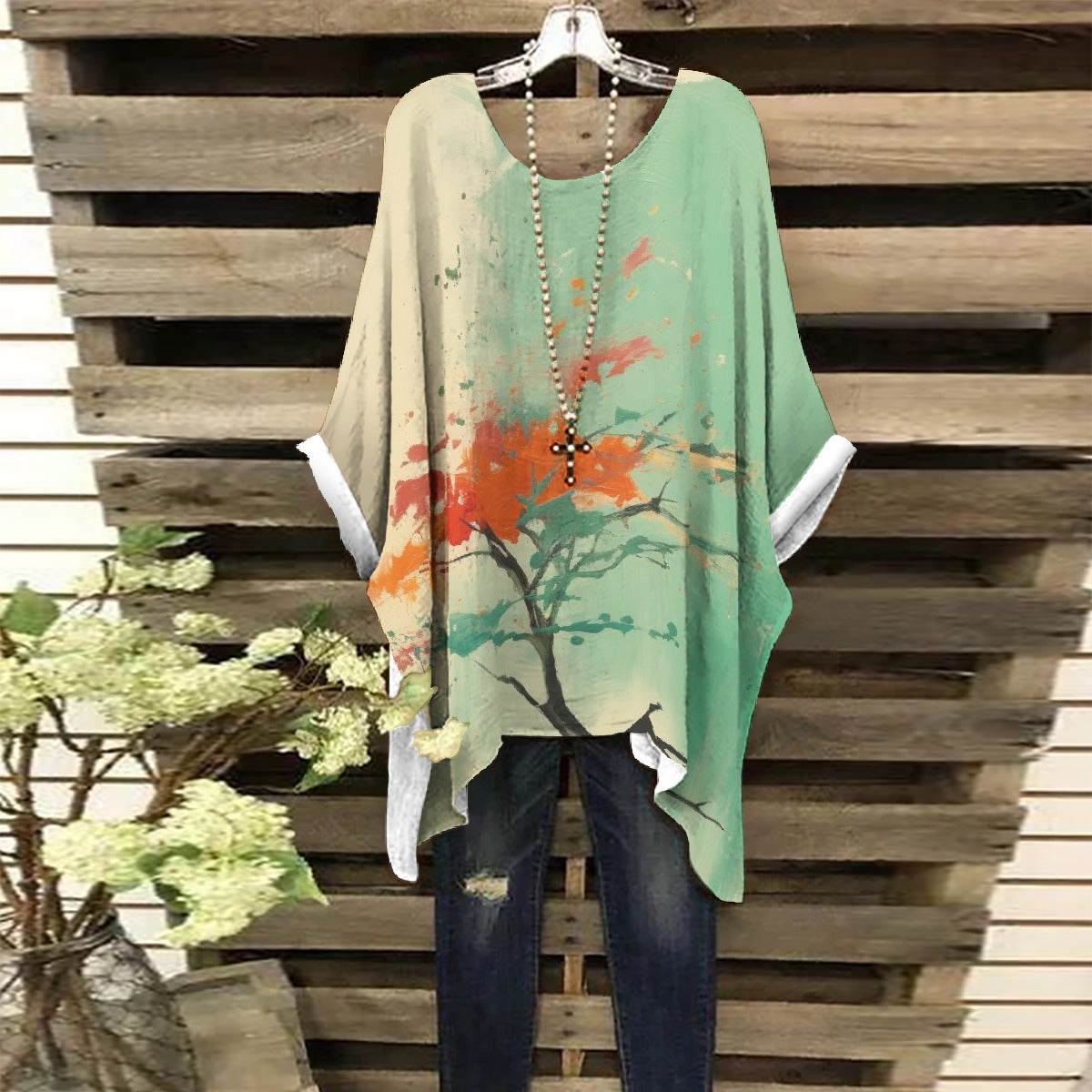 All-Over Print Women's Bat Sleeve Shirt